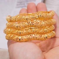 4pcs dubai bangles africa gold bangles for women men gold color bracelets african wedding bride bangles bracelets jewelry gift