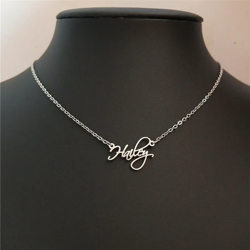 Ожерелье с именем подписи для женщин и мужчин ожерелья-Чокеры на заказ