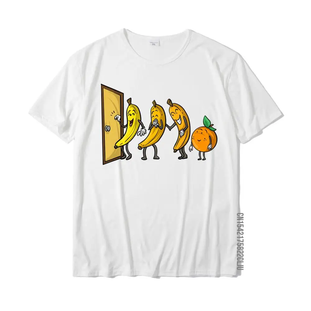 Funny Knock Knock 3 Bananas And Orange Cool Fruit Joke Gift T-Shirt Special Men T Shirt Casual Tops Shirts Cotton Family