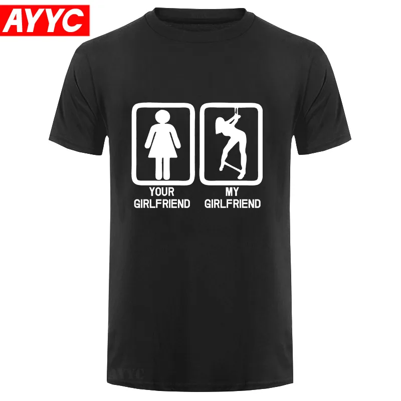 

men's t shirt Your Girlfriend My Girlfriend Bondage T shirt for men short tops Cotton fashion Tee Shirts Plus Size