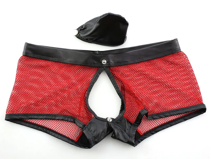 Мужские сетчатые трусы боксеры сексуальные джоки с карманом для пениса съемные