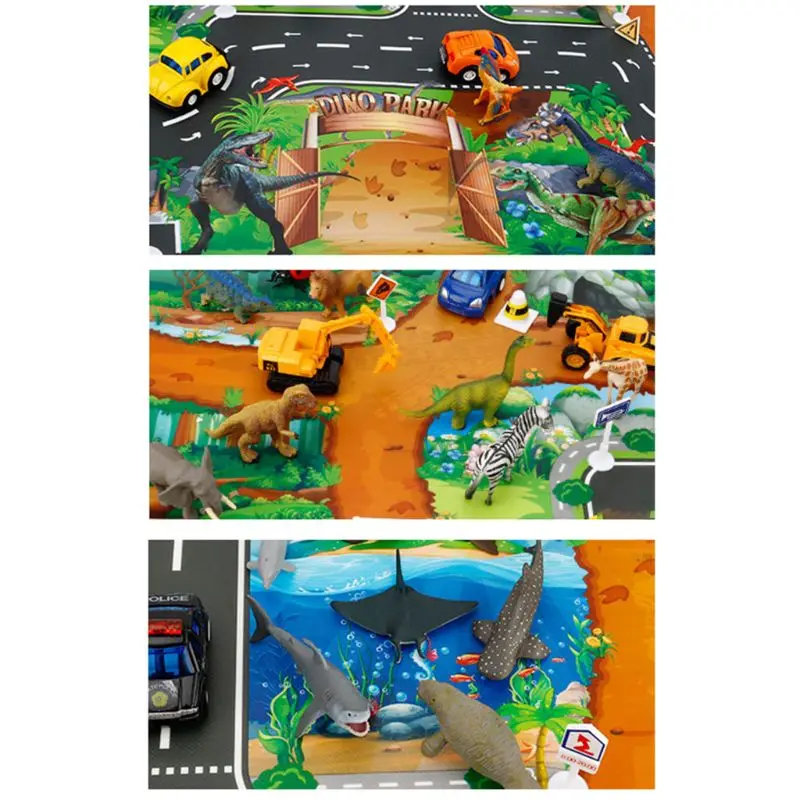 

Dinosaur Traffic Road Baby Crawling Play Mat Kids Climbing Floor Game Pad Toy