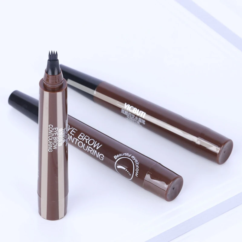 

1 Pcs Four Heads Eyebrow Tattoo Pen Waterproof Long Lasting Fork Tip Eyebrow Pencil Fine Sketch Liquid Eyebrow Enhancers Retail