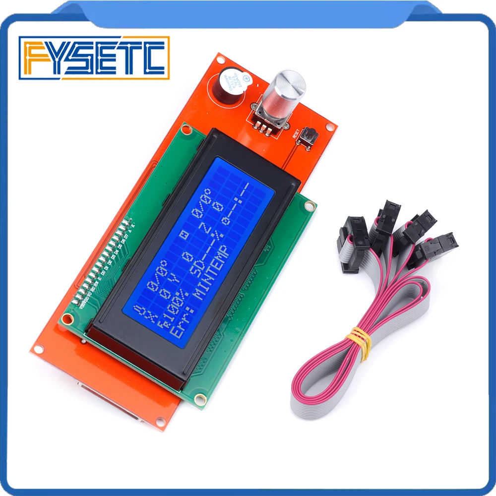 2004 ЖК дисплей 3D принтер контроллер с адаптером RAMPS 1 4 Mendel (20 символов x линии) для Anet