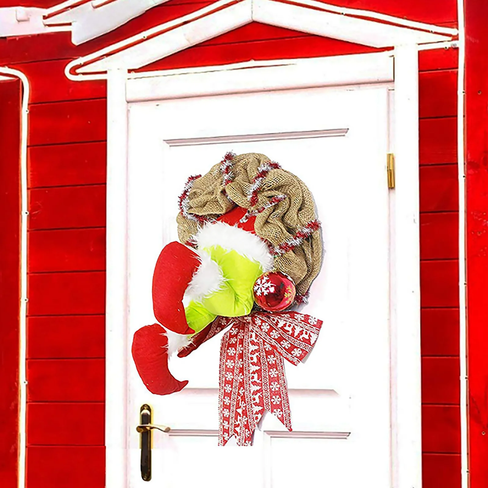 

Thief Wreath Christmas Thief Stole Ornaments Decoration Props Christmas 30X40CM For Window Party Family Creative Decoration