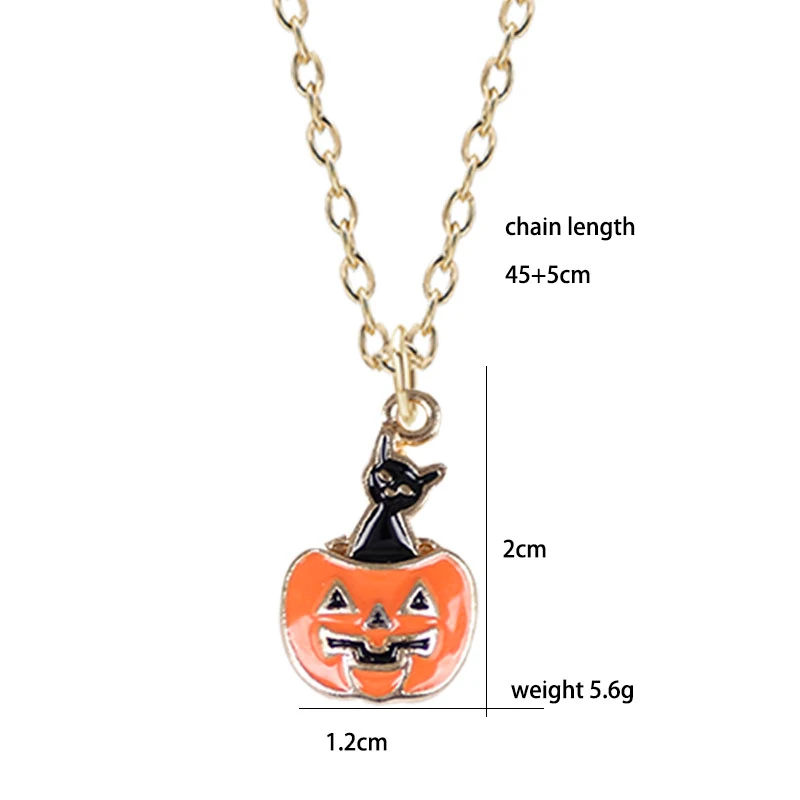

2020 Popular Funny Halloween Necklace Pumpkin Monster Necklace Fashion Pendant Gift Men And Women Alloy Metal Banquet Jewelry