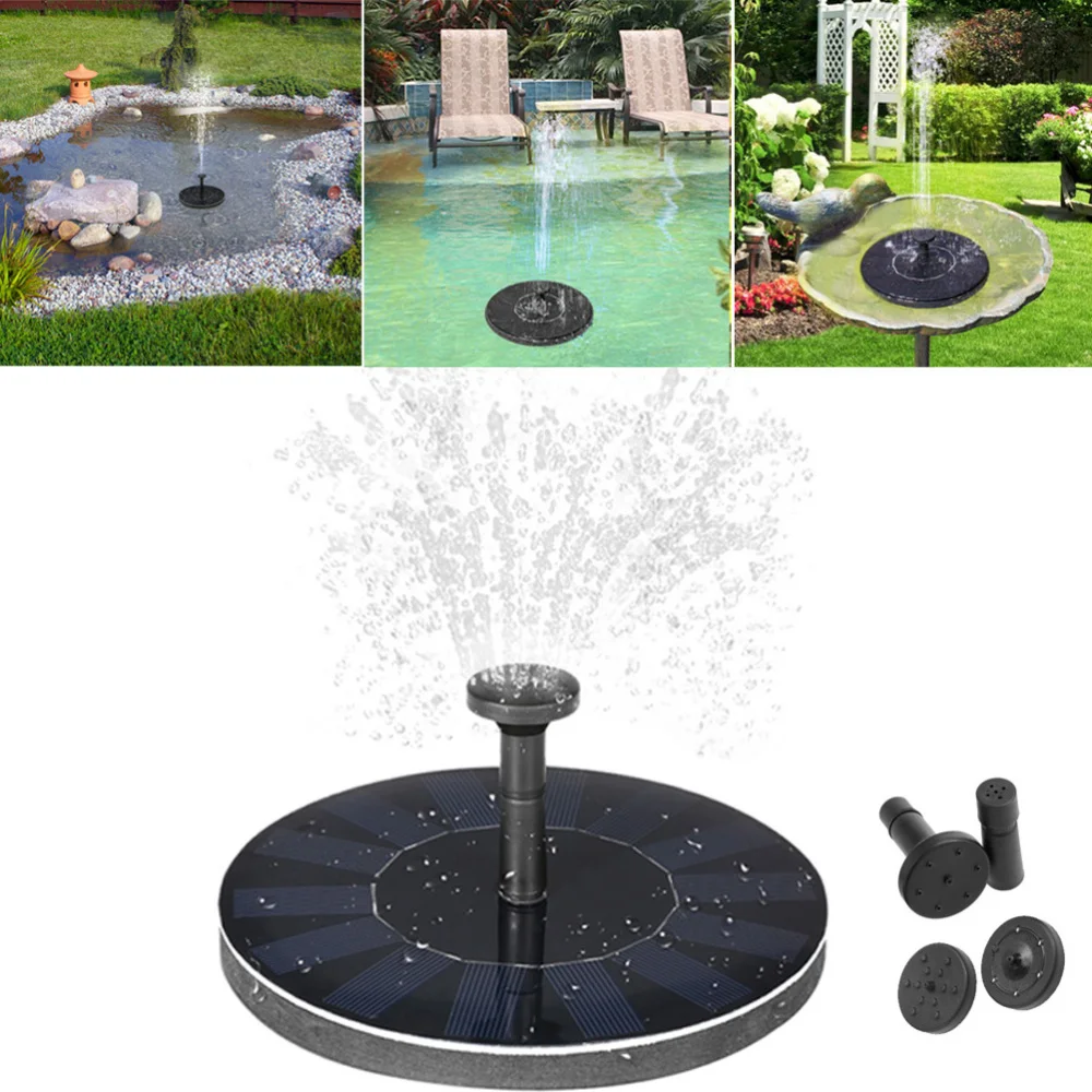 

2.4W Solar Floating Fountain Solar Powered Fountain Pond Decoration Use Floating Fountain(Black)
