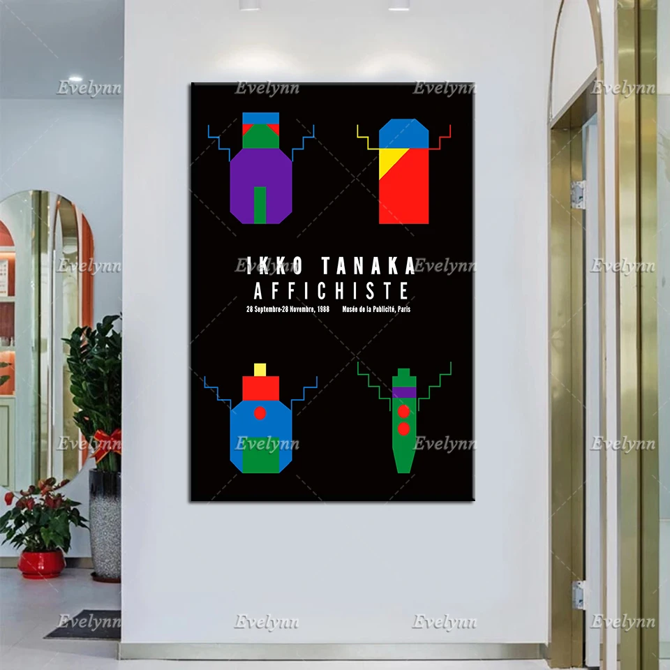 

Выставочный плакат Ikko Tanaka, дисплей 1988, минимализм, Современная фотостена, искусство на холсте, модульные картины, уникальный подарок