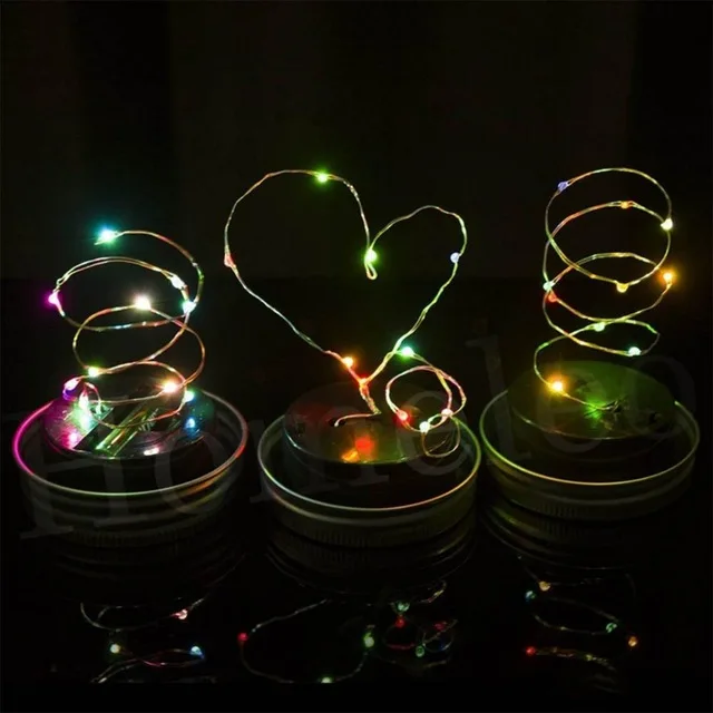 LED Solar Fairy Light for Mason Jar Lid Lights String Garden Outdoor Decor Wedding Decoration Lighting Lids No jars | Лампы и