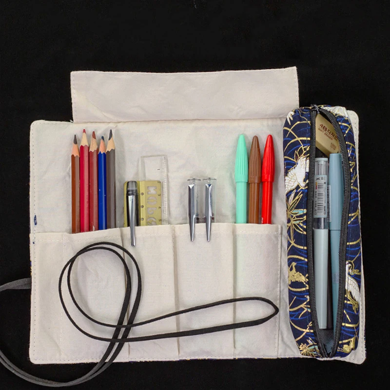 Холщовая обмотка рулон искусственная кожа чехол держатель для хранения товары