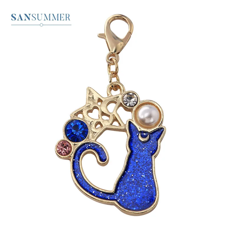 Sansummer новинка 2019 хит модная милая кошка звезды повседневная свисает жемчуг луна с