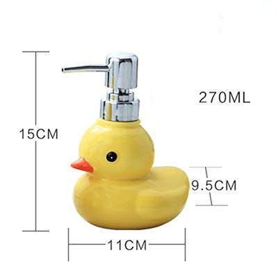 270ml 450 мл керамический диспенсер для мыла с милой уткой, косметика, лосьон, шампунь, бутылка для жидкости, домашний диспенсер для жидкого мыла, аксессуары для ванной комнаты - Цвет: 270ml