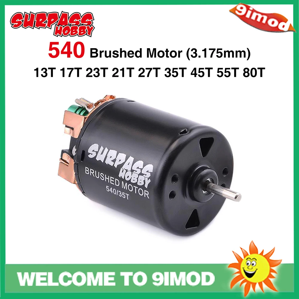 Щеточный двигатель SURPASSHOBBY 540 80T 13T 17T 23T 21T 27T 35T 45T 55T для радиоуправляемого