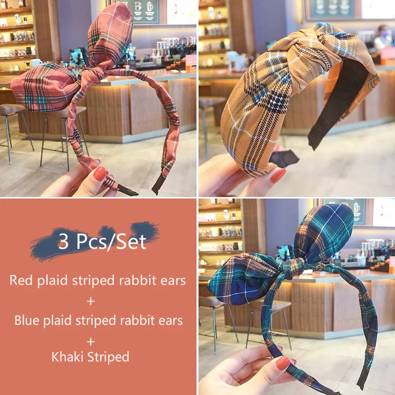 

3 Styles/set Children Cute Colors Printed Rooster Stripes Hair Hood Girls Pretty Bow Oren Headbands Kids Hair accessories