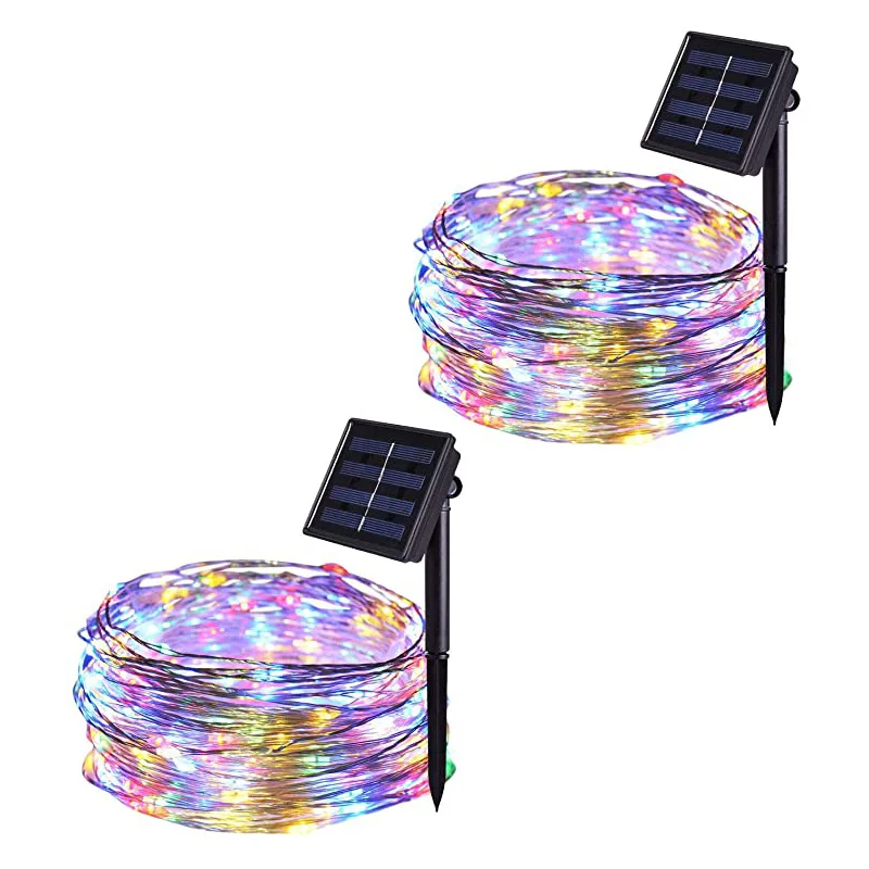 

Waterproof Solar String Lights, 100 LED 32.8ft Solar Fairy Lights, 8 Modes Solar Powered Fairy Lights for Outdoor Decorative