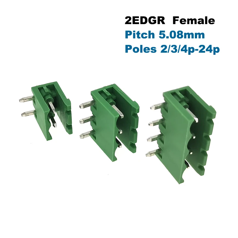 50 шт. штепсельный винтовой клеммный блок PCB шаг разъема 5 08 мм 2EDGVC/RC/V/R разъем