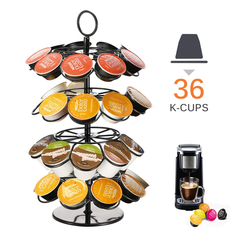 Вращающаяся подставка для капсул практичный держатель с кофе Nespresso/Dolce Gusto/K