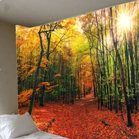 natural forest tapestry wall hanging psychedelic forest tree tapestry bedroom mysterious dream aestheticism sunlight penetrating