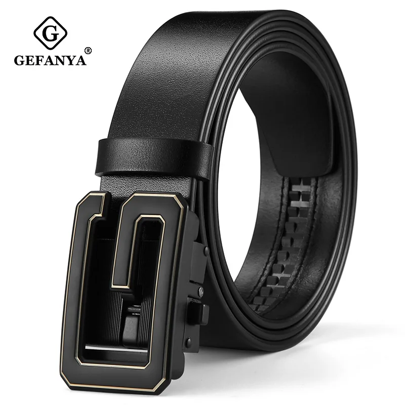 Ремень GEFANYA мужской из натуральной воловьей кожи роскошный модный брендовый пояс