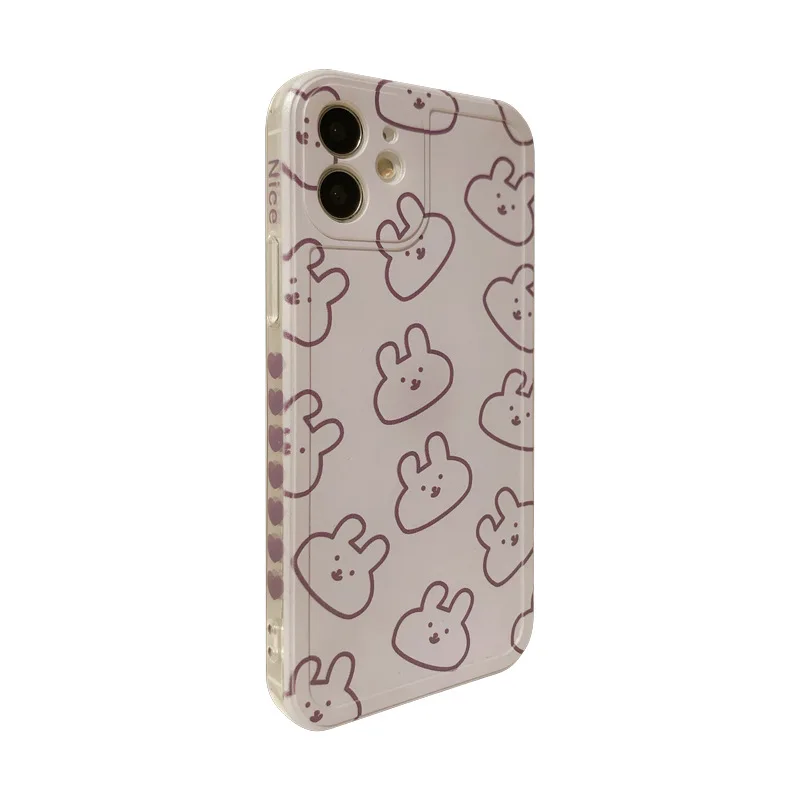 

Cute Cartoon Rabbit Bear Soft Silicone Cover Case For iPhone 12 Pro 12 Mini 11 Pro Max SE 2020 7 8 7Plus 8Plus XR X XS MAX