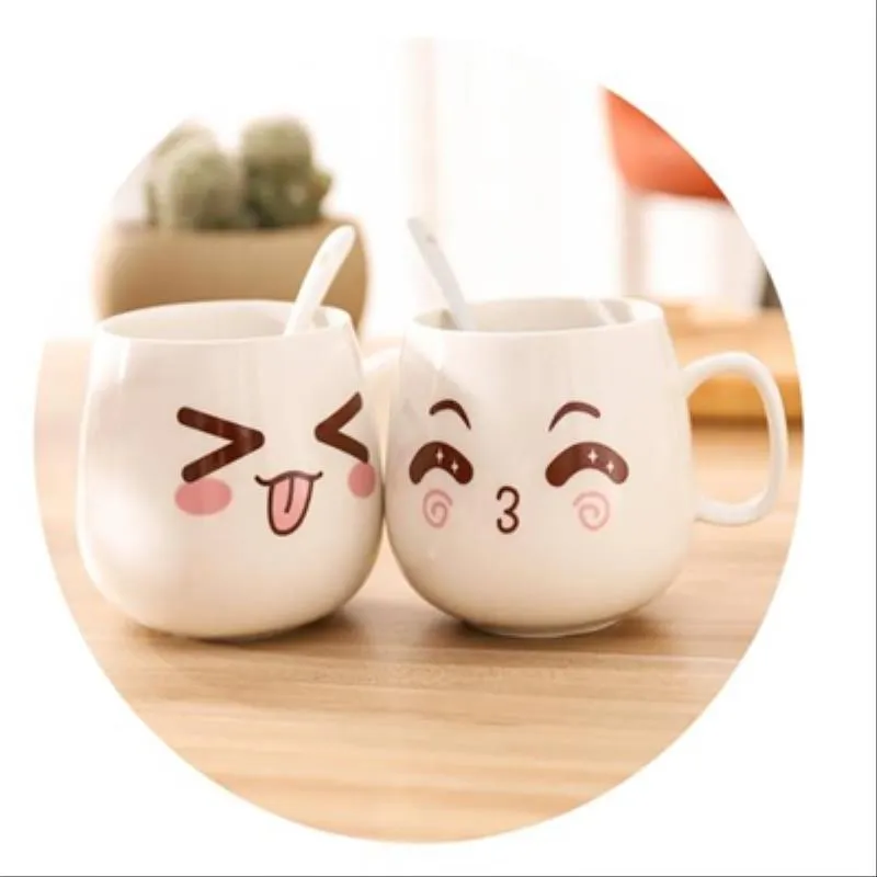 Керамическая Милая кофейная кружка креативный мультяшный подарок для пары