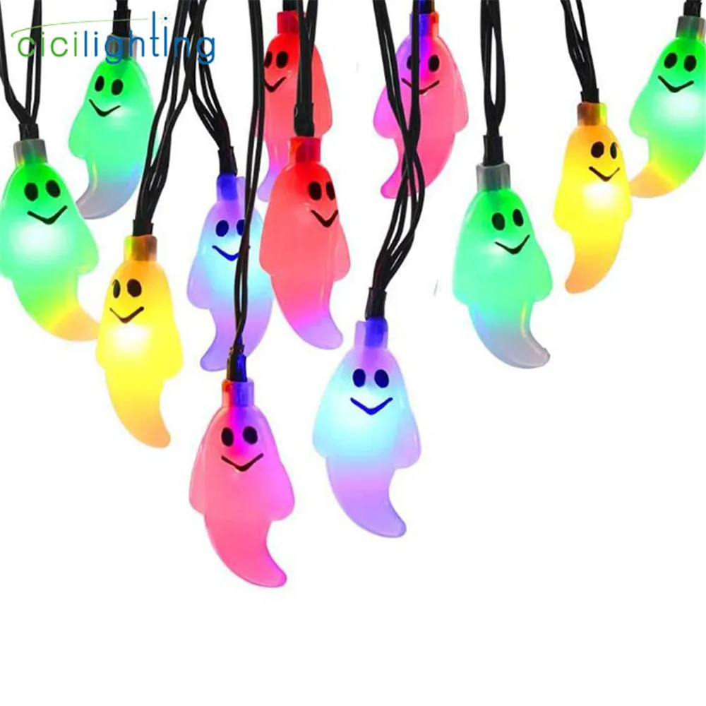 Хэллоуин СВЕТОДИОДНЫЙ строка светильник яркие призрак на открытом воздухе