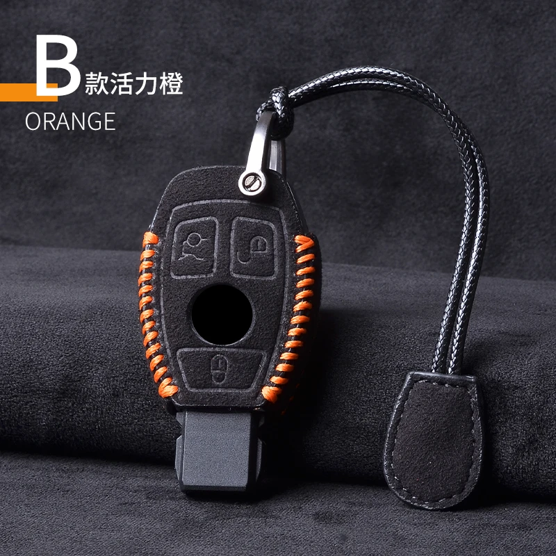 

Leather Car Key Case Cover Bag For Mercedes Benz C E S Class W203 W204 W205 W211 W212 W213 W220 W221 W222 With Keychain