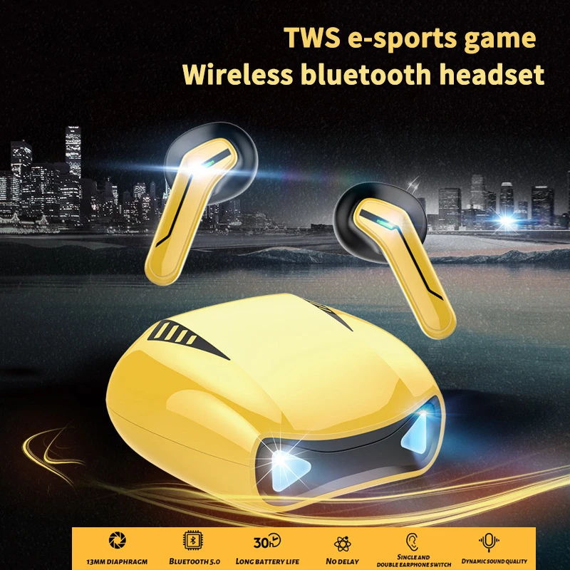 

Bluetooth Headset Wireless 5.0 TWS Earbud Gaming Headset Low Latency Microphone Stereo Headset Sports Waterproof Noise Reduction