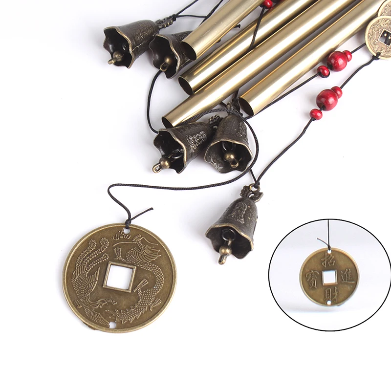 

New Magic 4 Tubes 5 Bells Copper Yard Garden Outdoor Living Wind Chimes 65cm #69213