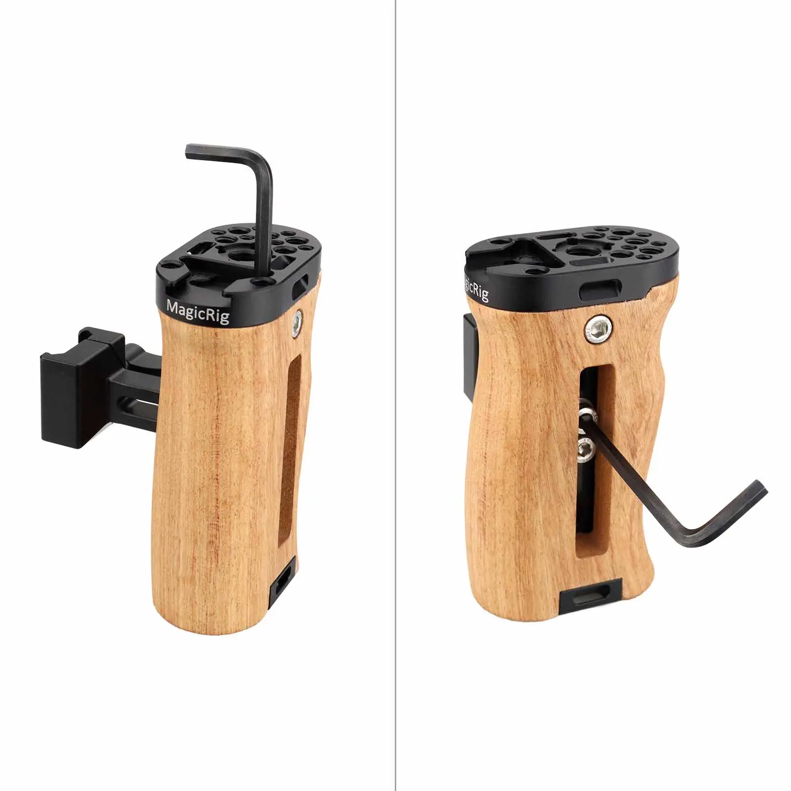 MAGICRIG Adjustable Wooden Handle Grip Universal Side NATO with Cold Shoe Mount for A7RIII A7III BMPCC 4K /6K Camera Cage | Электроника