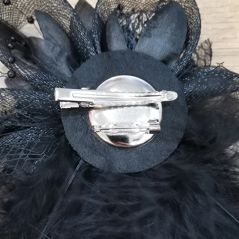 

Women Elegant Fascinator Hat Hair Clips Flower Feather Cocktail Party Barrettes Church Headwear Wedding Bridal Hair Accessories