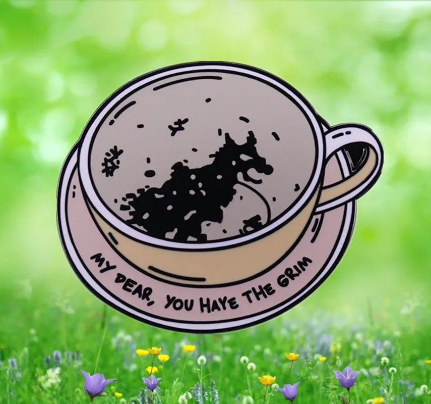 Волшебная чайная чашка и блюдце Гарри грим, заключенный Азкабана, эмалированная булавка, чайные листья, темная собака, значок профессора трелэни на Рождество