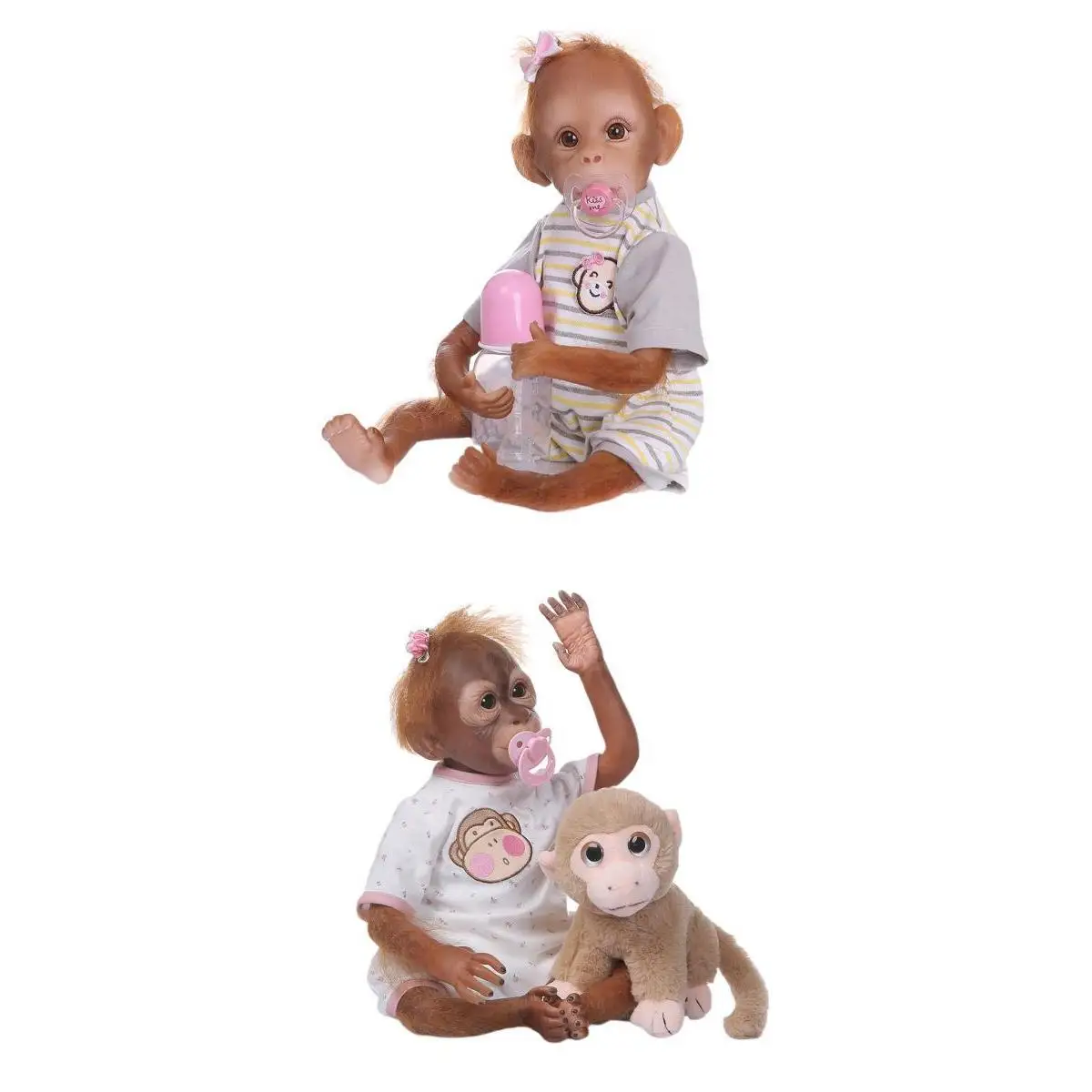 

16inch/21inch Realistic Doll Soft Silicone Vinyl Newborn Babies Monkey Lifelike Handmade Toy Children Birthday Gifts
