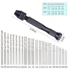 Набор ручных спиральных сверл, 49 шт., Прецизионная Шпилька, тиски, дрель для хобби с моделью, набор спиральных ручных сверл для самостоятельного вращающегося сверления