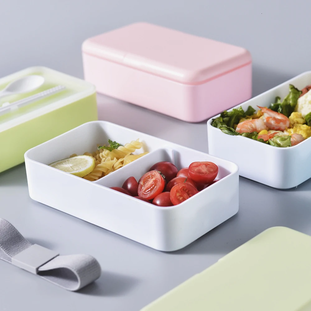1200 мл двойной слой Tiffin милый Ланч Bento пластиковая коробка портативный ланчбокс