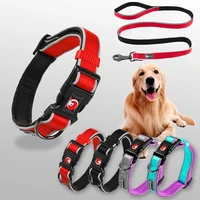 pet dog collar reflective training collar dog leash for small medium and large dogs french bulldog pug accessories pet supplies