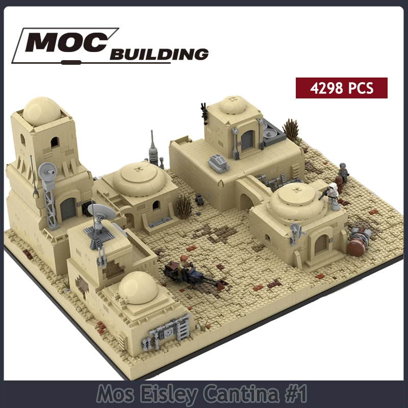 

Конструктор Star Movie SW Tatooine МОС-эйсли Cantaina Сборная модель MOC Street View Конструктор Город бар пустыня деревня наборы