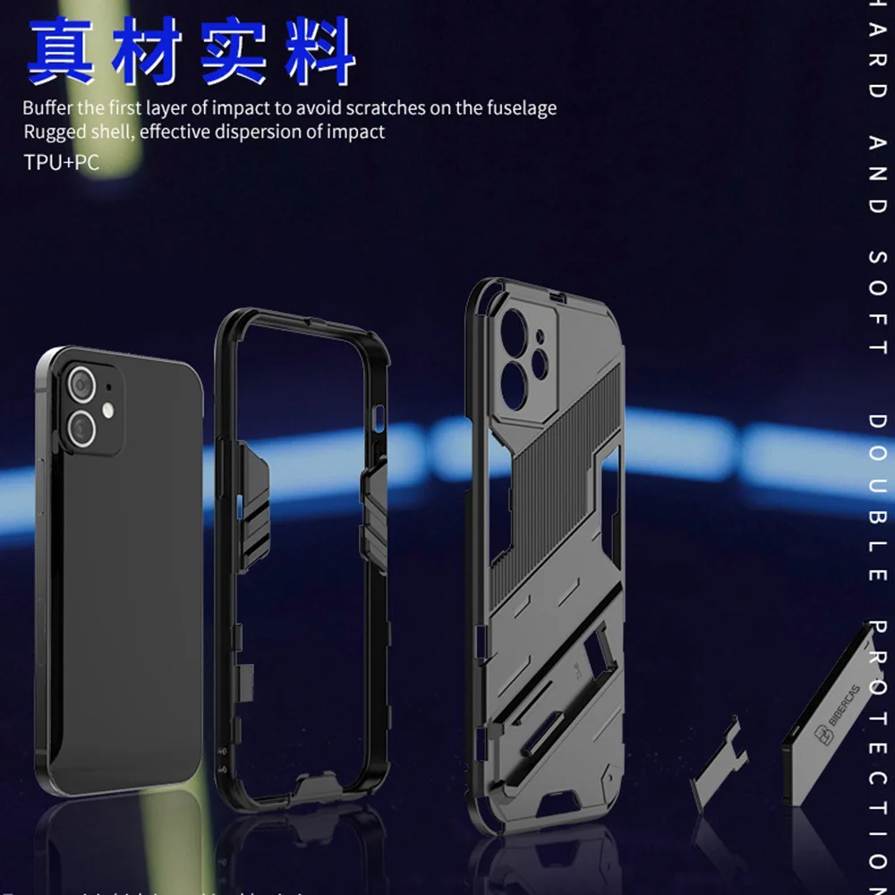 

Shockproof Case For iPhone 11 Pro Max Bcak Cover iPhone11 Stand Holder Armor Kickstand Matte Luxury Original Shell Bumper TPU Ca
