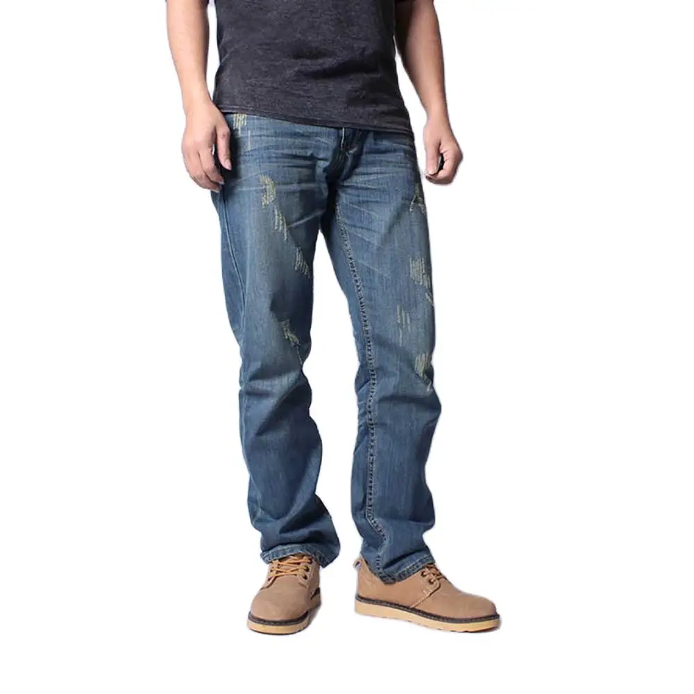 Fashion Straight Jeans Men Casual Denim Pants Hiphop Harem Trousers Streetwear Distressed Retro Loose Baggy Jeans Male Clothing