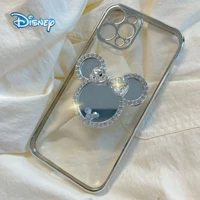 disney minnie cartoon mobile phone case with stand for iphone 13 13pro 13mini 13pro max plus cute anti fall cellphone shell