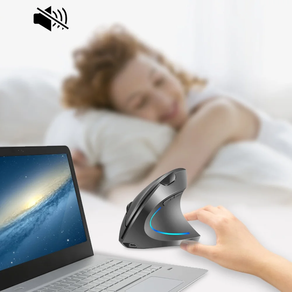 Мышь Вертикальная беспроводная эргономичная игровая 2400DPI RGB-подсветка |