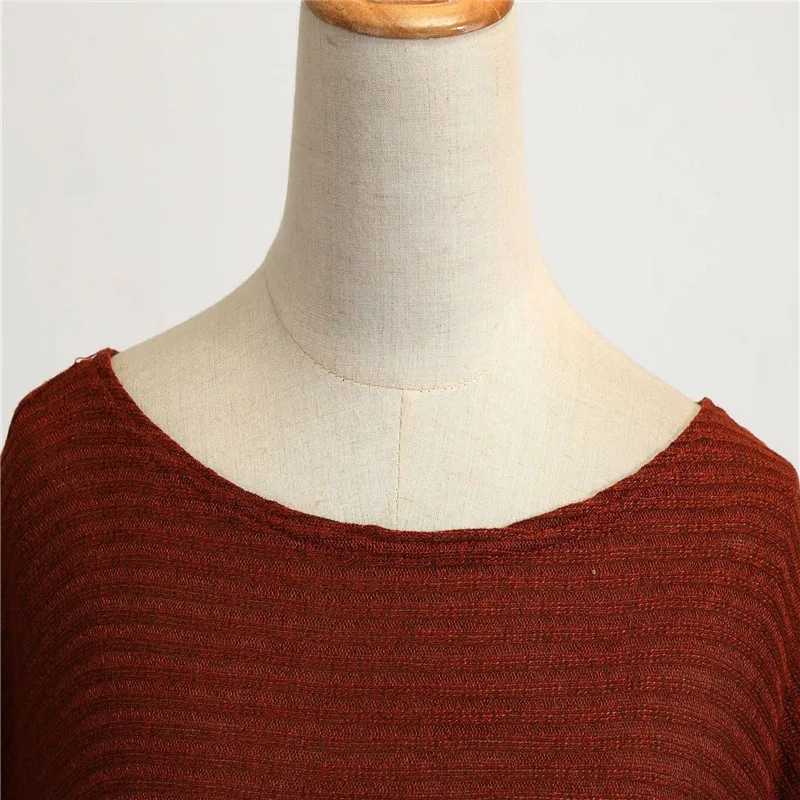 

European Style Women Sweaters Pullovers 2019 Long Flare Sleeve Women Knitted Tops Jumper Loose Batwing Pull Femme Sweater M088