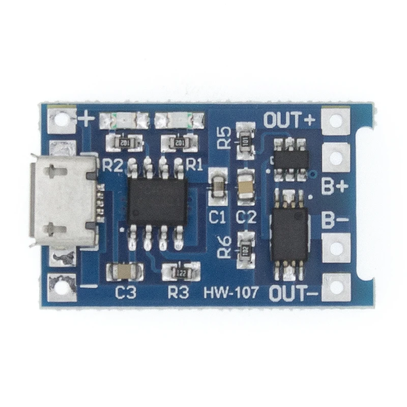 100 шт. Micro USB 5 в 1A 18650 TP4056 модуль зарядного устройства литиевой батареи зарядная