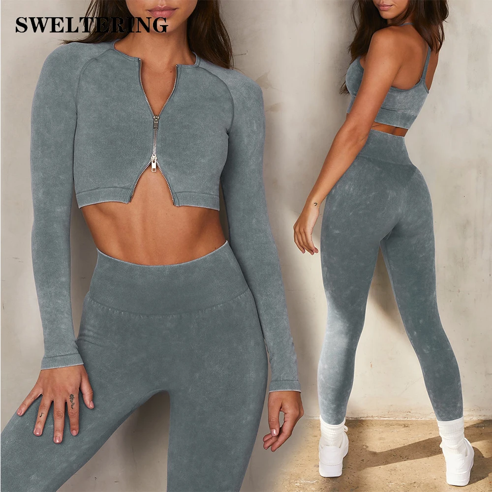

Two Piece Set Seamless Yoga Set Woman tracksuits Sportswear Sport Set Workout Clothes Gym Clothing High Waist Leggings Sport Top