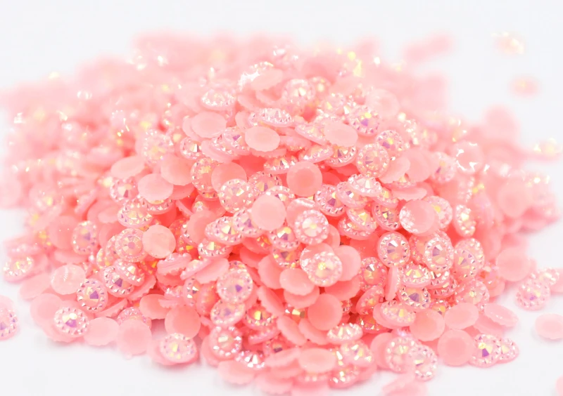 

Jelly Light Pink AB Color Sunflower 4mm,5mm,6mm Facets FlatBack Resin Rhinestone Nail Art Garment Decoration Stones/Beads