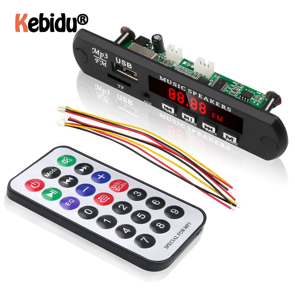 MP3 WMA WAV декодер плата без Bluetooth MP3-плеер автомобильное аудио USB TF FM радио модуль 5 в 12