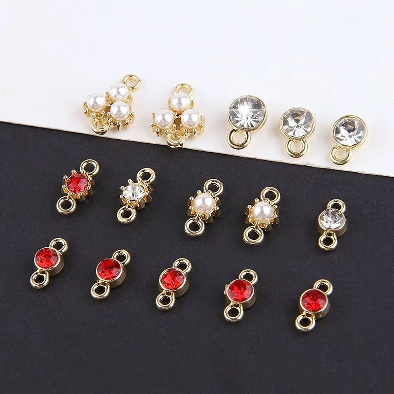 

DIY орнамент настоящее золото Гальваническое двойное Висячие алмазные чашки жемчужная подвеска серьги ухо Ожерелье заклепки аксессуары мат...