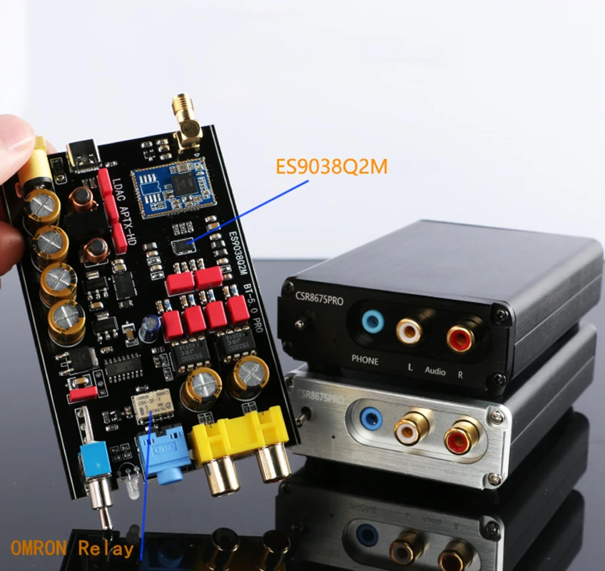 Новый ES9038Q2M CSR8675 USB DAC беспроводной приемник плата цифровой декодер LDAC без потерь |