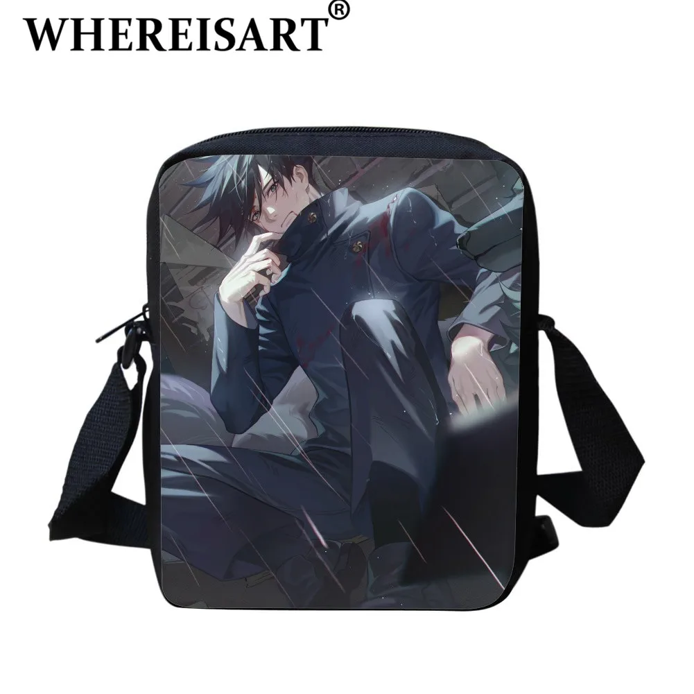 

WHEREISART Boys And Girls Luxury Feat Crossbody Bag Trendy Anime Jujutsu Kaisen Travel Bag Aesthetic Style Megumi Messenger Bags