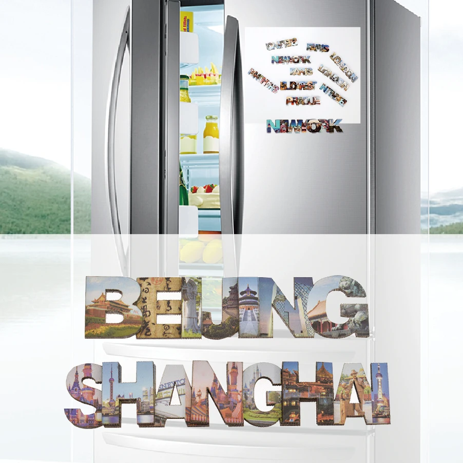 Деревянные магниты с именем Нью Йорка качественная печать 2 слойные на